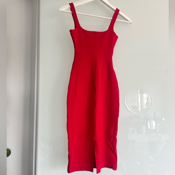 EUC American Apparel Women’s Red Bodycon Midi Cotton Tank Dress Size XS - Picture 3 of 10